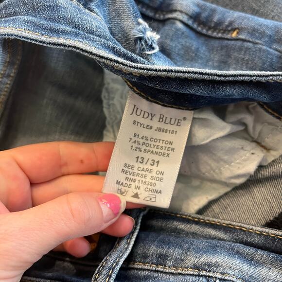 Judy Blue Skinny Fit Jeans Distressed size 13 /31 - Picture 6 of 10